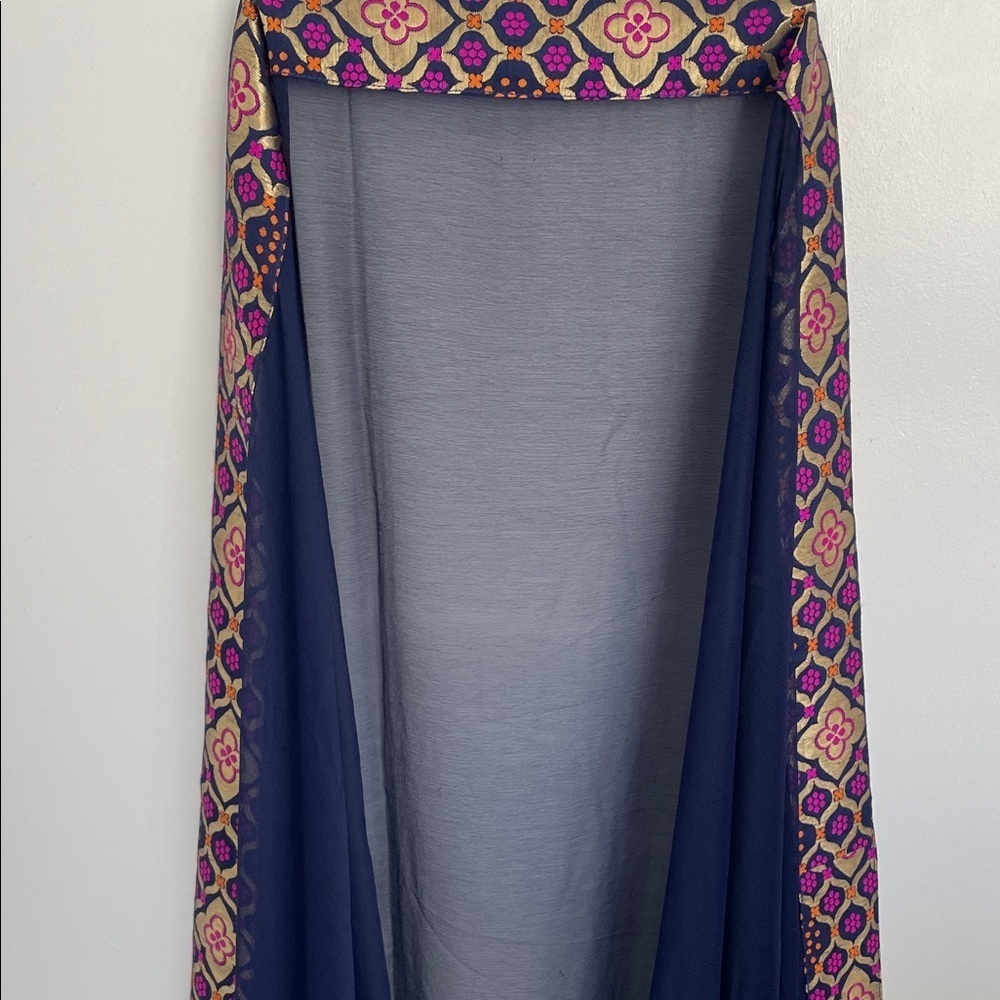 Indian, Pakistani afghani Elegant Purple and Gold Long Kurta Dress - Picture 10 of 12